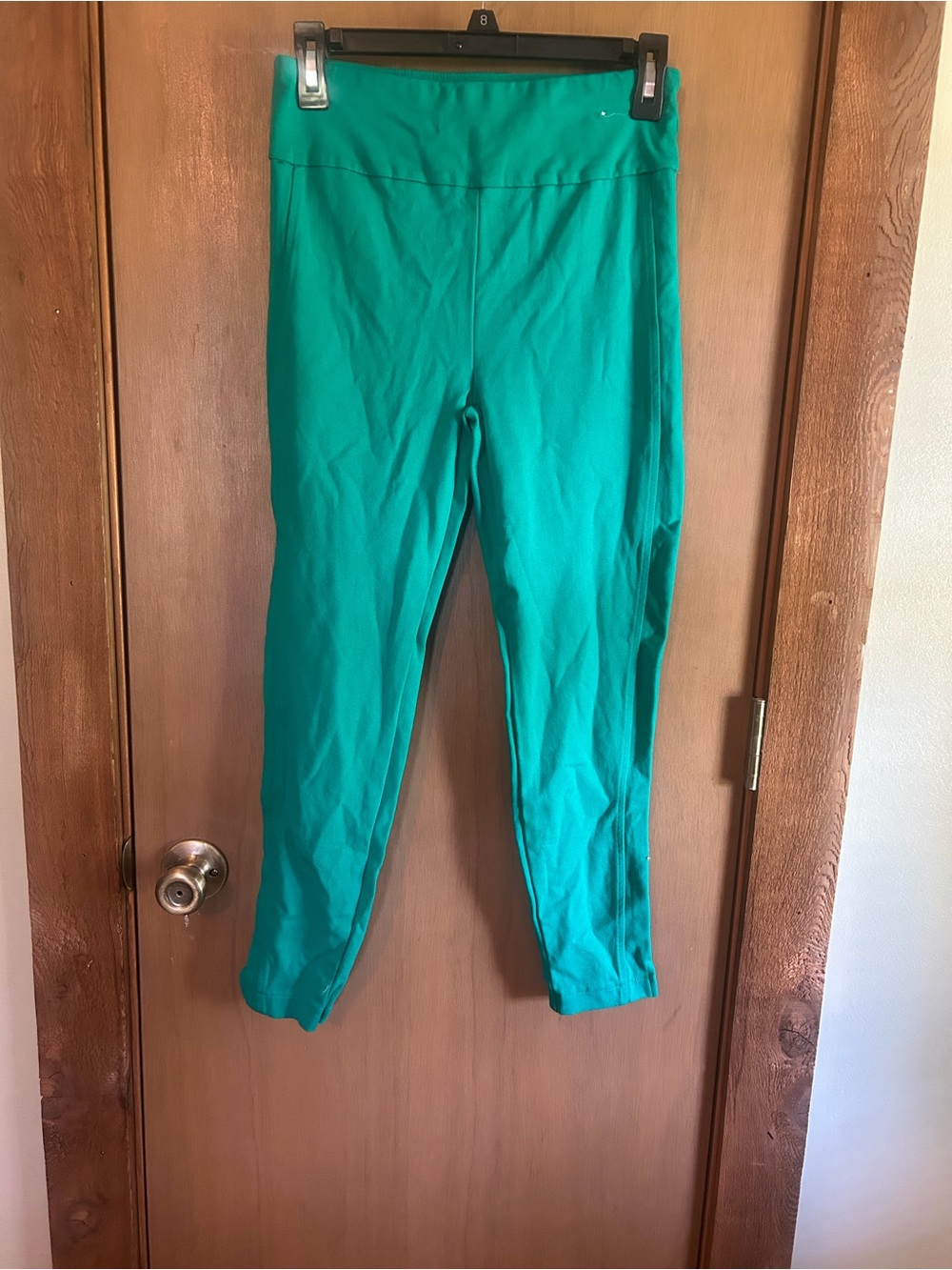 Women’s High-Rise Skinny Ponte Pants in Teal Green